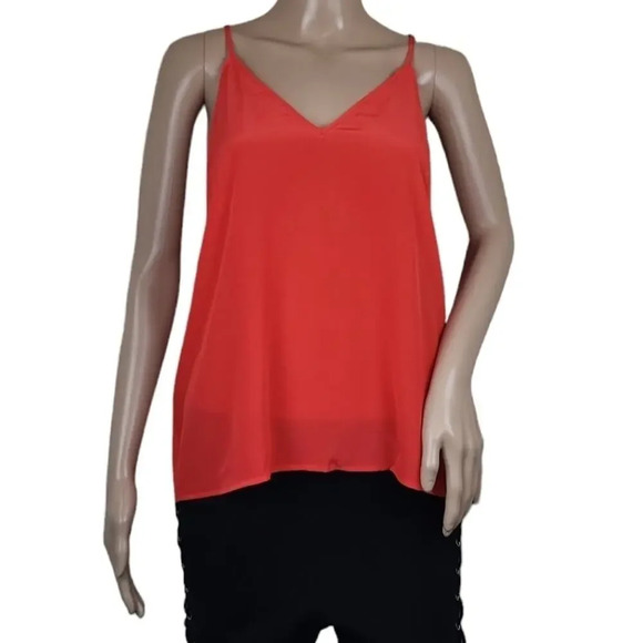 Yumi Kim Silk Double V Cami Red Tank Top - Picture 1 of 5